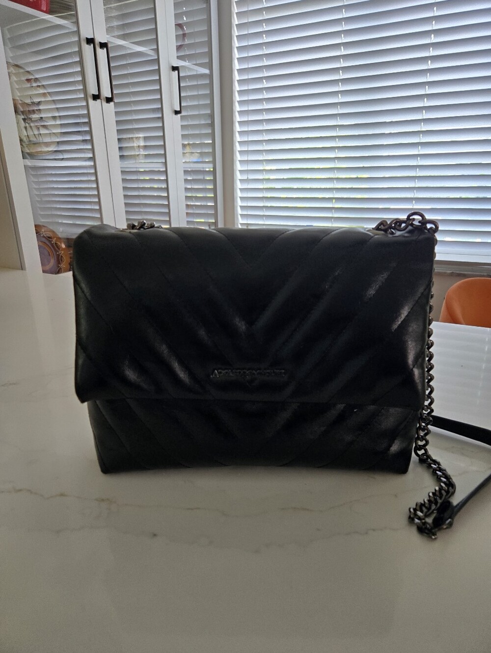 Black Quilted Crossbody with Chain Strap